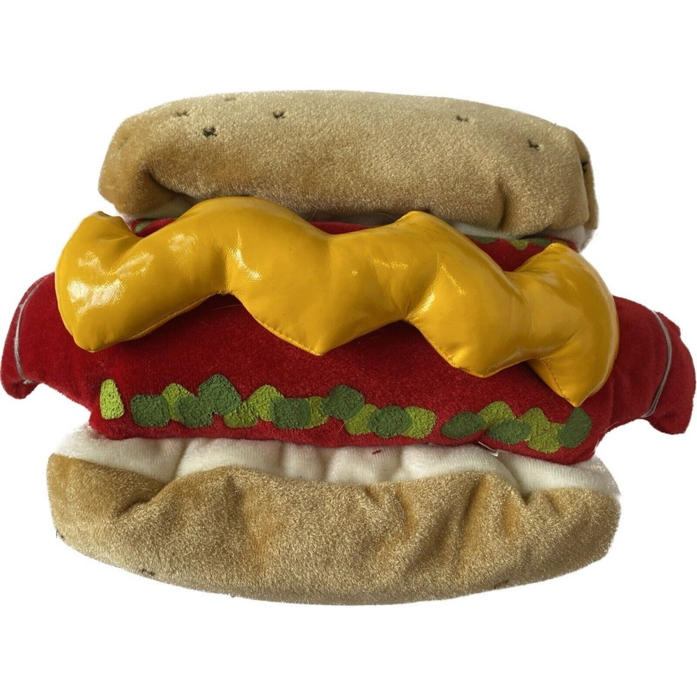 Halloween Hot Dog w/ Mustard & Relish Pet Dog Costume Size XS up to 10 lbs.